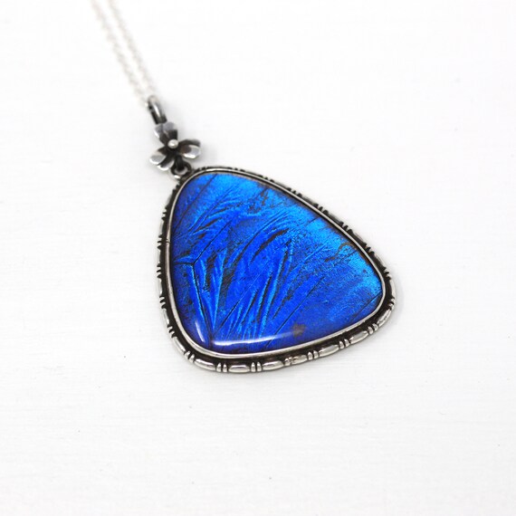 Sale - Morpho Butterfly Necklace - Art Deco Sterl… - image 9