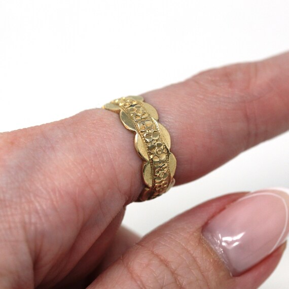 Retro Cigar Band - Vintage 14k Yellow Gold Floral… - image 8