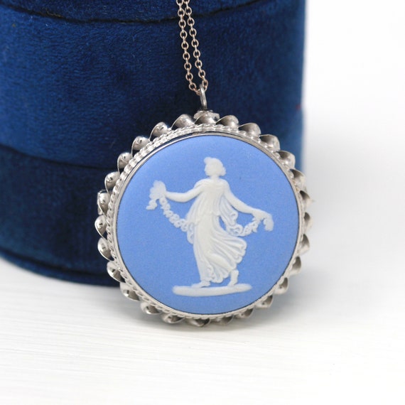 Sale - Vintage Wedgwood Pendant - Retro Sterling … - image 3