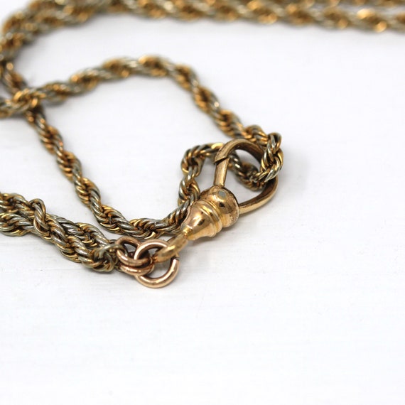 Antique Lorgnette Chain - Edwardian Gold Filled G… - image 9