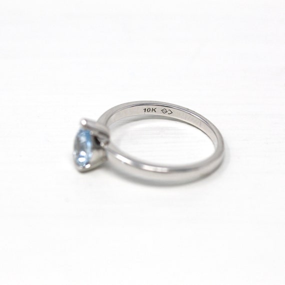 Sale - Pear Cut Aquamarine Ring - 10k White Gold … - image 6