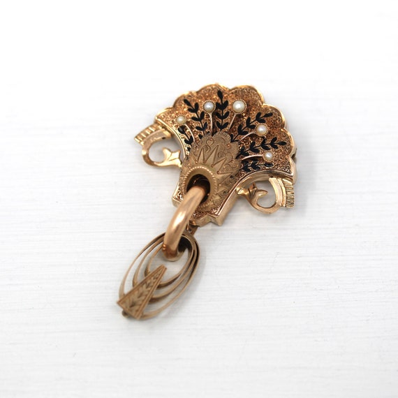 Sale - Antique Brooch Pin - Victorian 10k Rose Go… - image 1