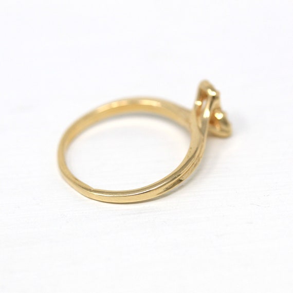 Sale - Diamond Heart Ring - Retro 14k Yellow Gold… - image 9