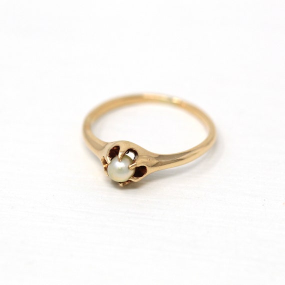 Sale - Cultured Pearl Ring - Edwardian 14k Yellow… - image 6