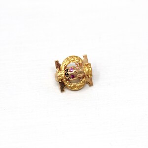 Pin de calavera y huesos cruzados - Insignia retro de oro amarillo de 10 quilates de la hermandad Alpha Epsilon Phi - Letras griegas vintage de la década de 1940 - Joyería ΑΕΦ