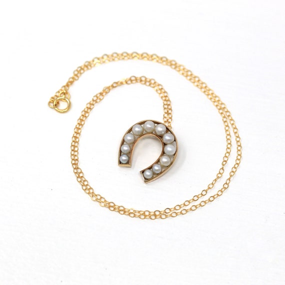 Vintage Horseshoe Charm - Retro 14k Yellow Gold C… - image 7