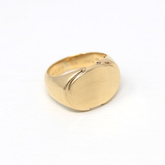 Sale - Blank Signet Ring - Retro 10k Yellow Gold S