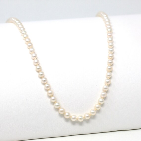 Sale - Cultured Pearl Necklace - Modern 14k Yello… - image 6