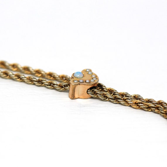 Antique Lorgnette Chain - Edwardian Gold Filled G… - image 6