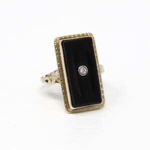 Sale - Vintage Onyx Ring - Art Deco 14k Yellow Gold Genuine Sale - Vintage Onyx Ring - Art Deco 14k Yellow Gold Genuine