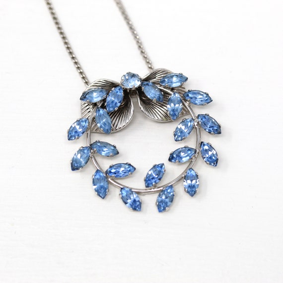 Van Dell Necklace - Vintage Sterling Silver Blue … - image 3