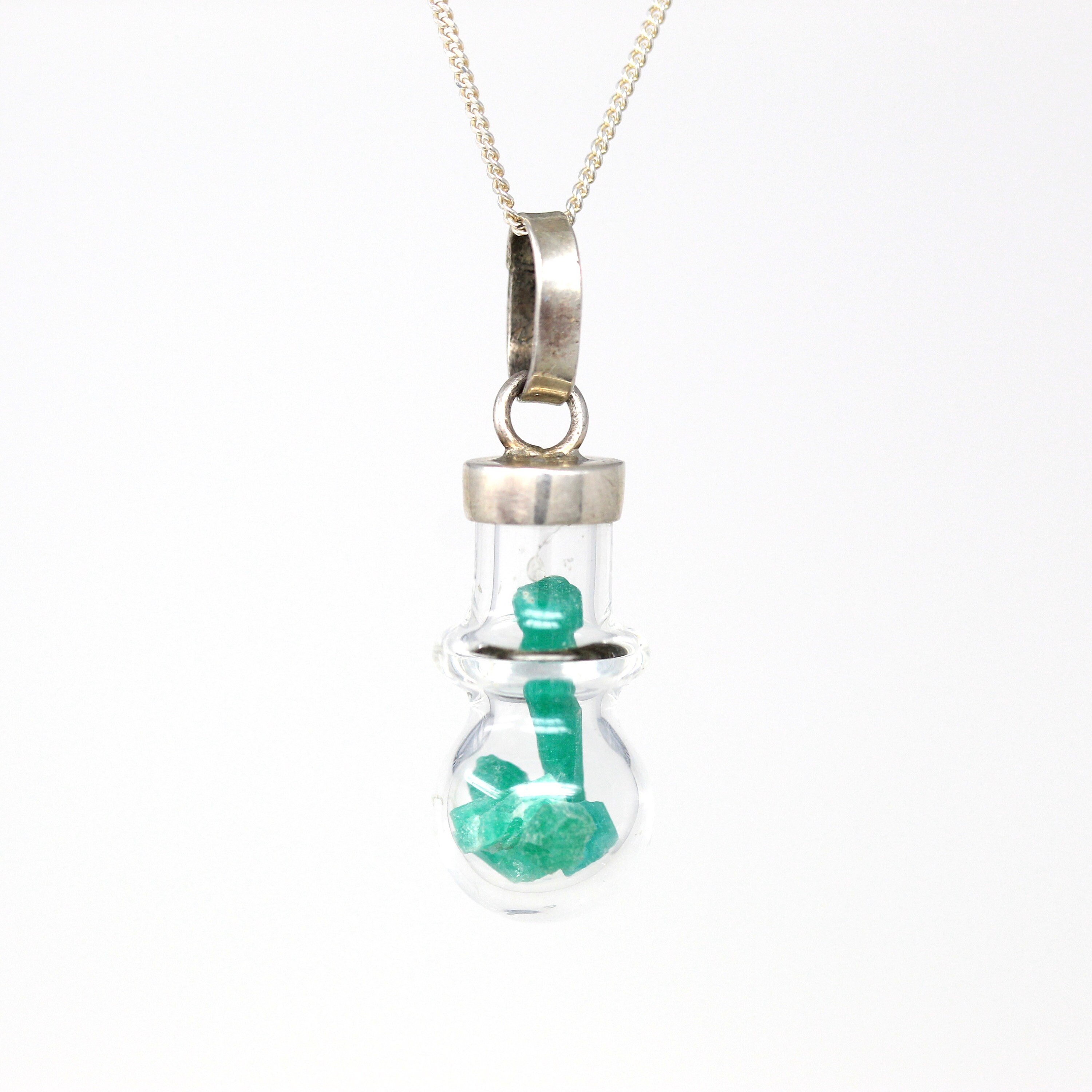 Sale Vintage Emerald Necklace Retro 
