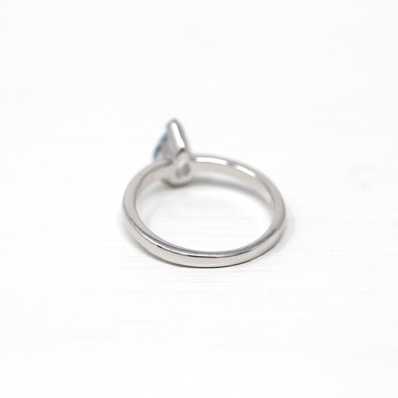 Sale - Pear Cut Aquamarine Ring - 10k White Gold … - image 8