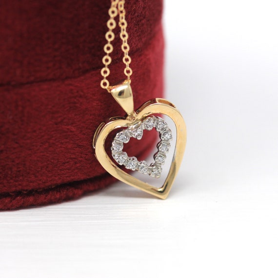 Sale - Vintage Heart Pendant - Retro 14k Yellow Go