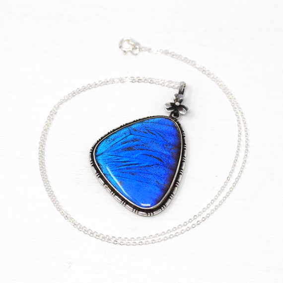 Sale - Morpho Butterfly Necklace - Art Deco Sterl… - image 6
