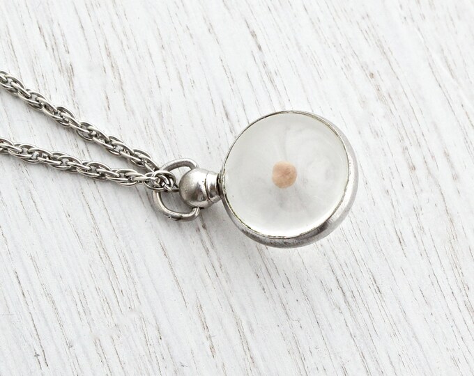Vintage Mustard Seed Pendant Necklace 1960s Silver Tone Etsy
