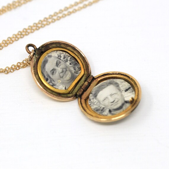 Sale - Vintage Diamond Locket - Retro Gold Filled… - image 5