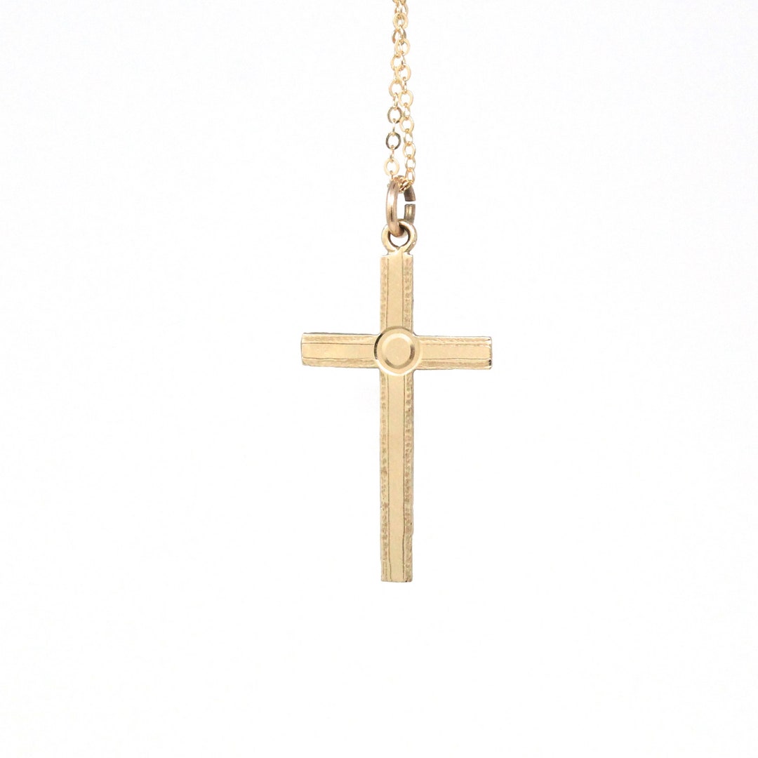 Sale Antique Cross Necklace Edwardian 9k Yellow Gold - Etsy