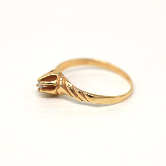 Sale - Genuine Diamond Ring - Retro 14k Yellow Go… - image 7