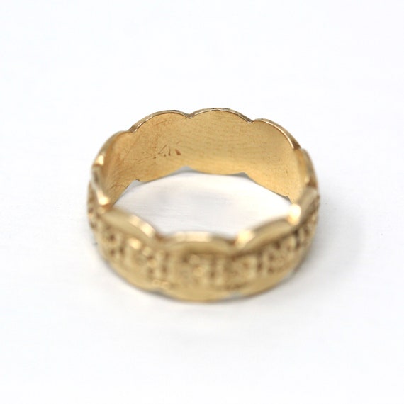 Retro Cigar Band - Vintage 14k Yellow Gold Floral… - image 7