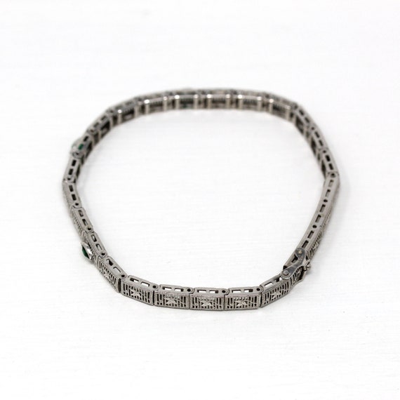 Sale - Art Deco Bracelet - Antique 10k White Gold… - image 8