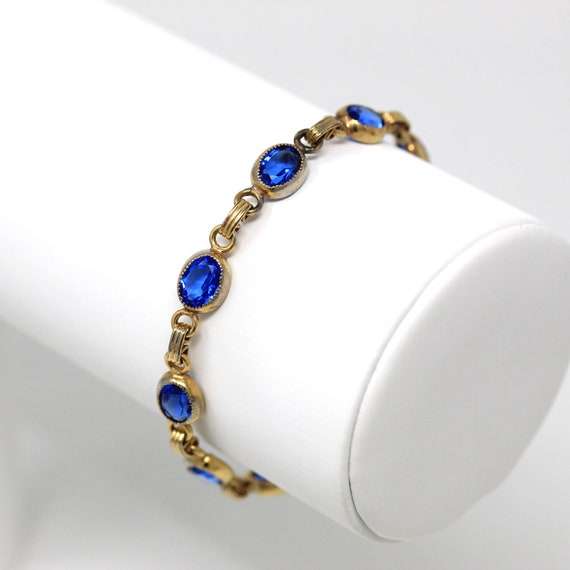 Sale - Simulated Sapphire Bracelet - Retro 12k Gol