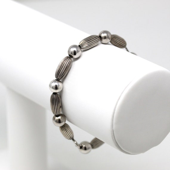 Sale - Vintage Bead Bracelet - Retro Sterling Sil… - image 7