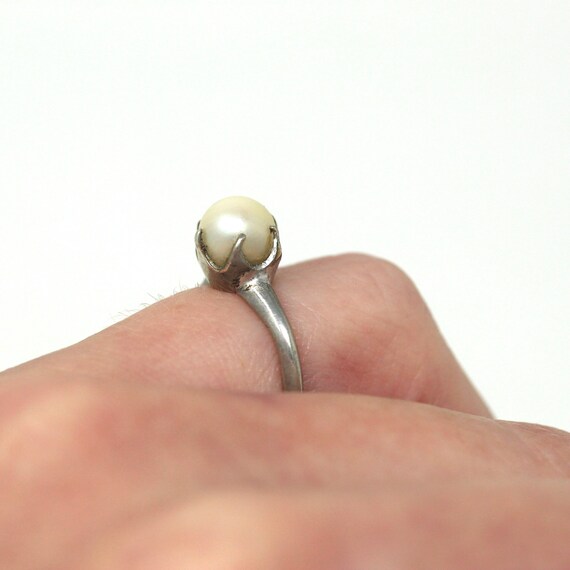 Sale - Cultured Pearl Ring - Mid Century Sterling… - image 4