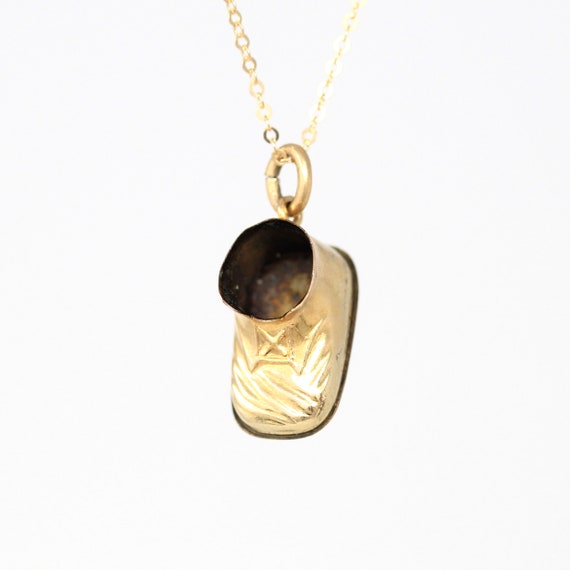 Baby Shoe Charm Retro Gold Filled Children s Boot Pendant Necklace