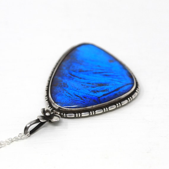Sale - Morpho Butterfly Necklace - Art Deco Sterl… - image 7