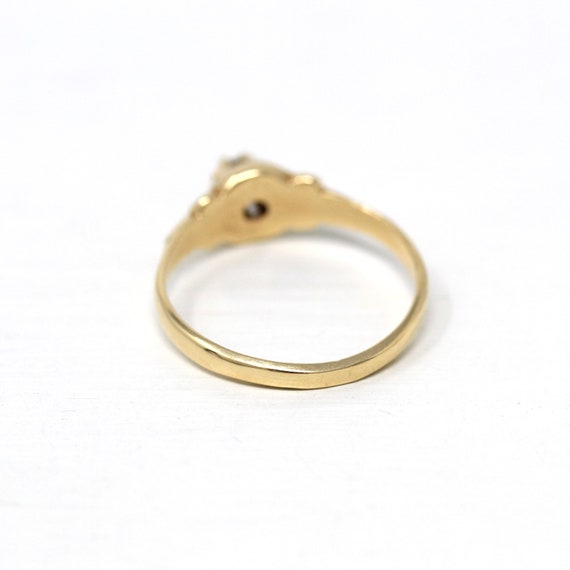 Sale - Genuine Diamond Ring - Retro 14k Yellow Go… - image 7