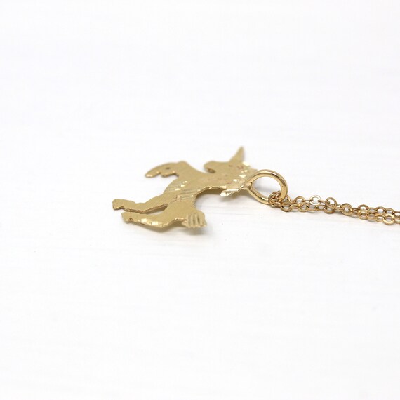 Sale - Estate Unicorn Necklace - Vintage 90s 14k … - image 5