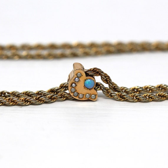 Antique Lorgnette Chain - Edwardian Gold Filled G… - image 1