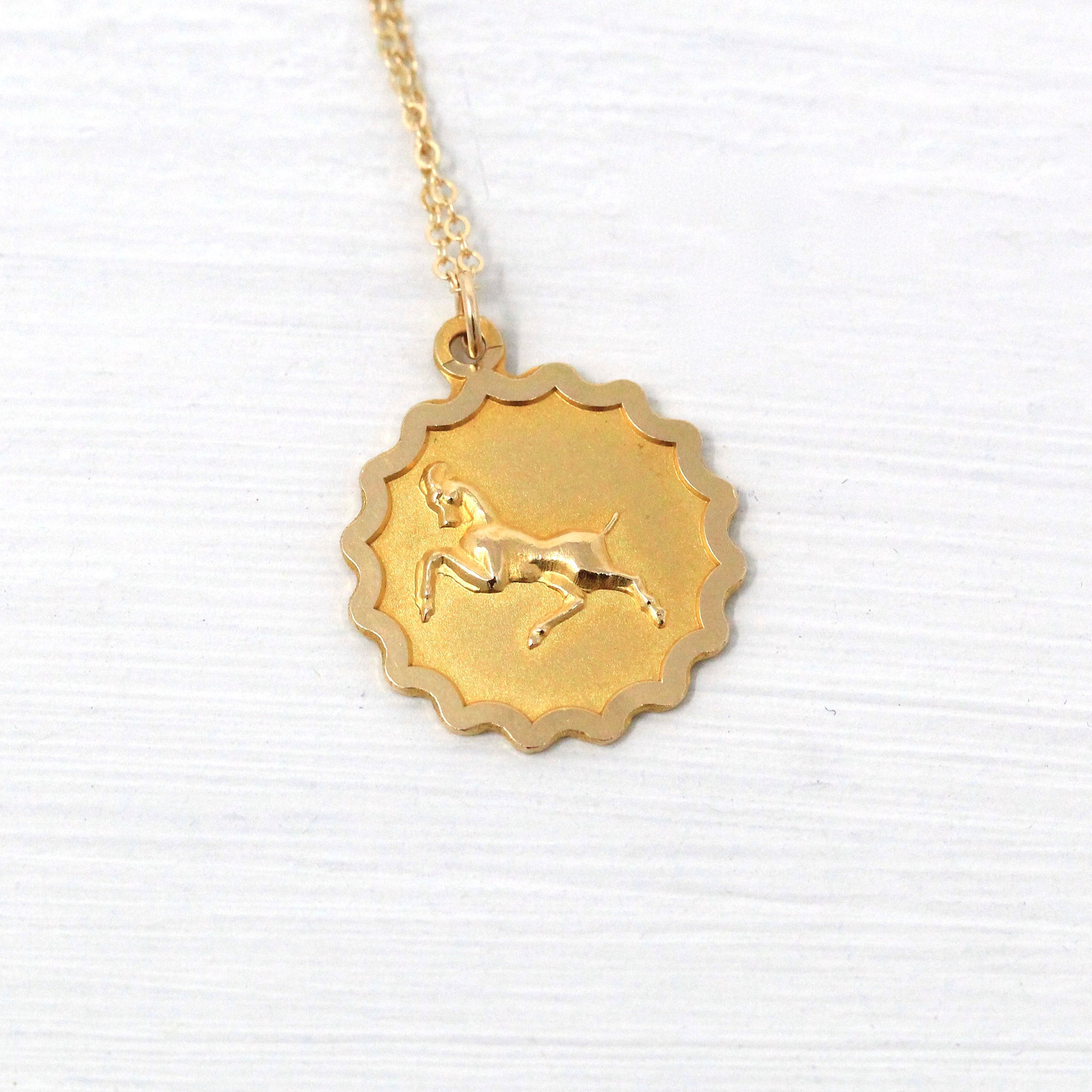 Sale Vintage Capricorn Pendant Retro 