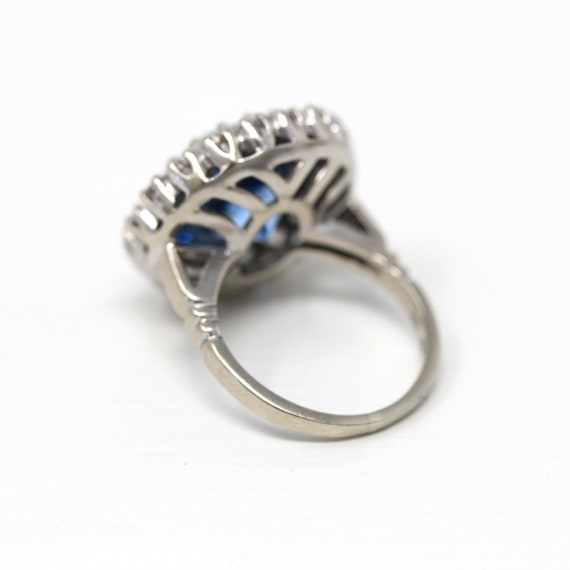 Created Spinel Ring - Mid Century Era 14k White G… - image 8