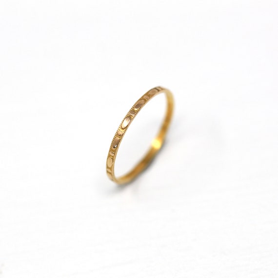 Vintage Baby Band - Retro 10k Yellow Gold Pinky M… - image 6