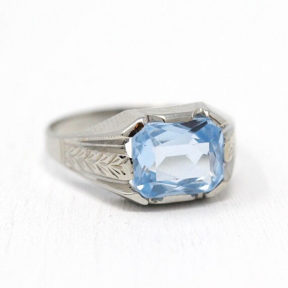 Sale 1920s Belais Ring Antique 10k White Gold Simulated Etsy