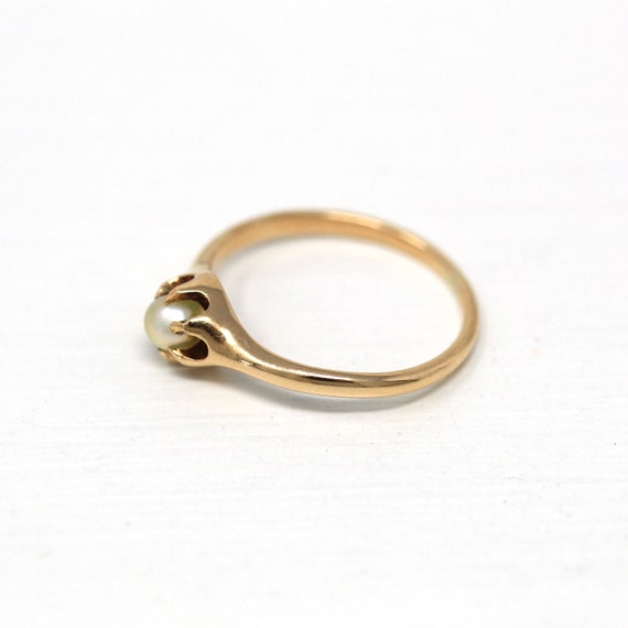 Sale - Cultured Pearl Ring - Edwardian 14k Yellow… - image 9