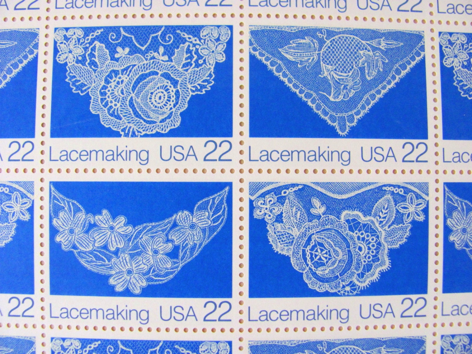 Flags of Our Fathers 50 Vintage US Postage Stamps Red White and Blue  American Flags Stars and Stripes 22-cent Flag Over Capitol Philately 