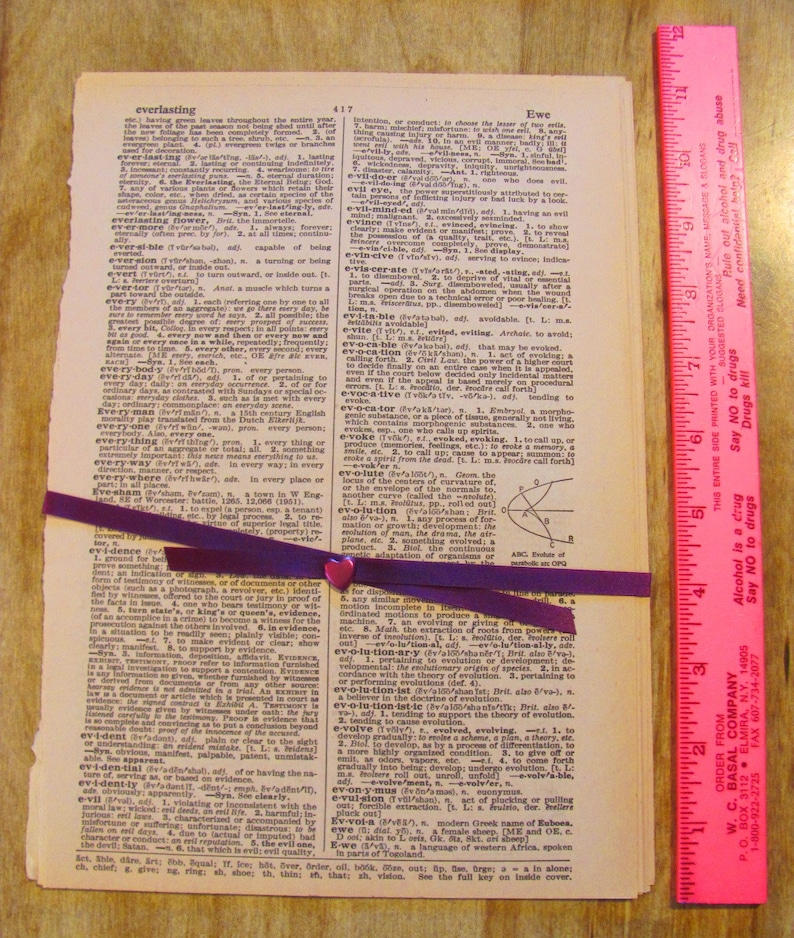 Vintage Dictionary Pages 10 Large Vintage 1940s Definitions Etsy