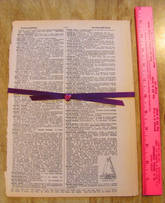 Vintage Dictionary Pages 10 Large Vintage 1940s Definitions Etsy