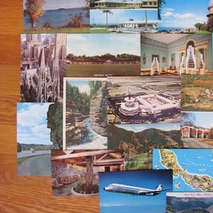 Fantastische Reise 20er Set Vintage Postkarten Unbenutzte Postkarten Sammlung Midcentury Modern Architektur Scrapbooking Reisetagebuch 3