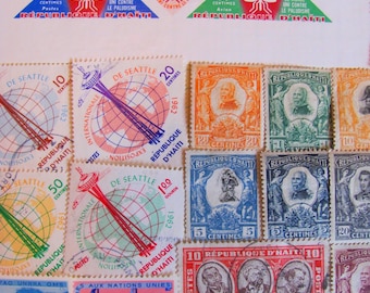 Vintage Creole 50 Premium Haitian Postage Stamps Republic of Haiti Port-au-Prince Greater Antillean Hispaniola Caribbean Worldwide Philately