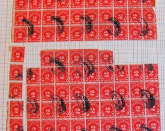 Numbers 96 Vintage US Postage Stamps Numerical Antique Countdown Math Address Birthday Calendar Save the Date Revenue Postage Due Philately