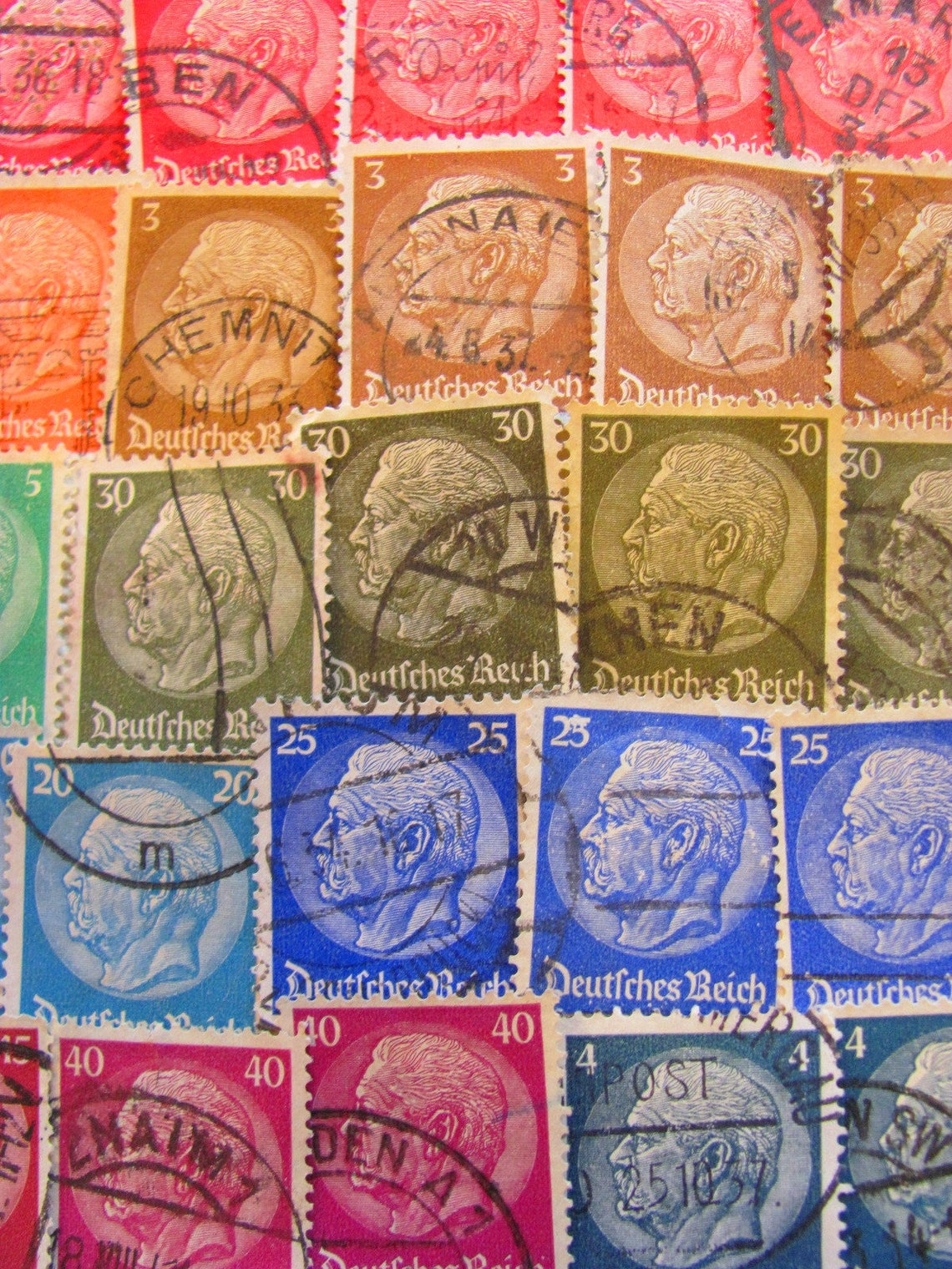 On the Rhine 50 Vintage German Postage Stamps 1930s Paul Von Etsy