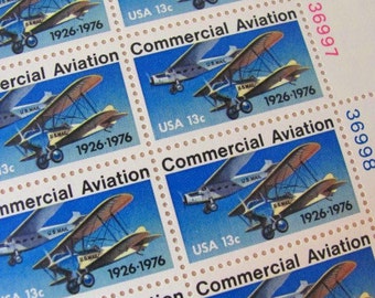 Vintage Stay Flyyy Lot of 14 US UNused 1970s Commercial Aviation 13 Cent Postage Stamps