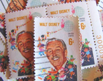 Walt Disney 30 Vintage Disney US Briefmarken 6c Anaheim Kalifornien Hollywood Illustration Cartoons Kinder Es ist eine kleine Welt, soziale Philatelie