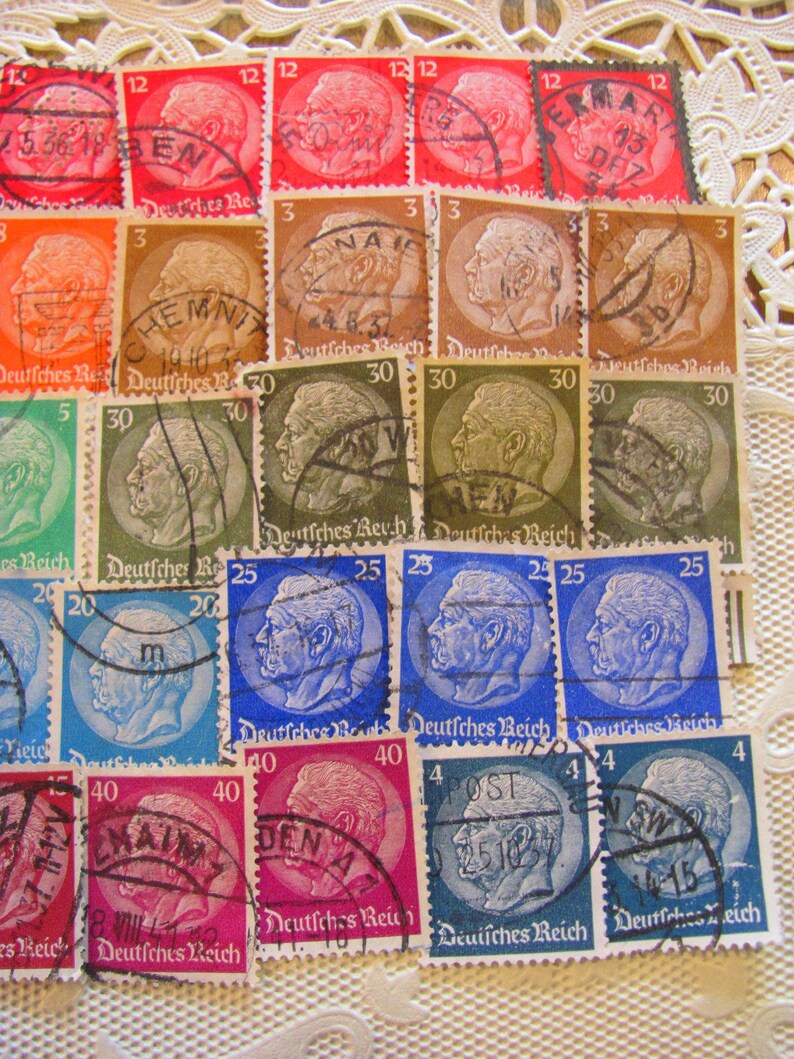 On The Rhine 50 Vintage German Postage Stamps 1930s Paul von Etsy