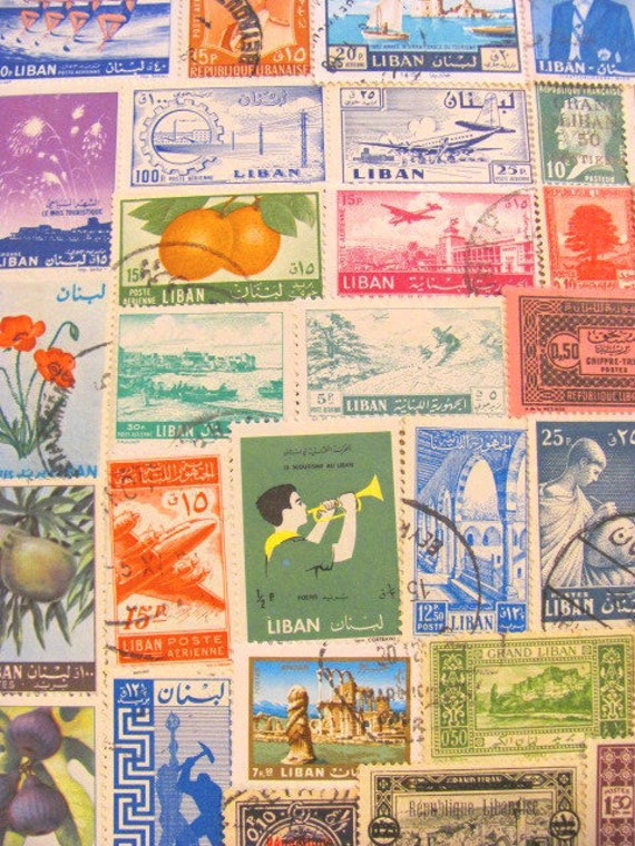 50 Premium Vintage Lebanese Postage Stamps Liban Republic of Etsy