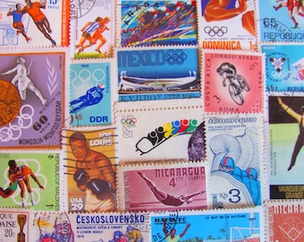 In vorm komen meisje 50 vintage Postzegels Wereldbeker Sporten Olympische Winterspelen Oefening Fitness Workout Voetbal Atletiek Gym Fysieke trainer